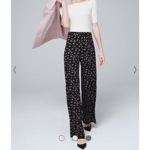 White House Black Market Chevron-Print Wide-Leg Pants